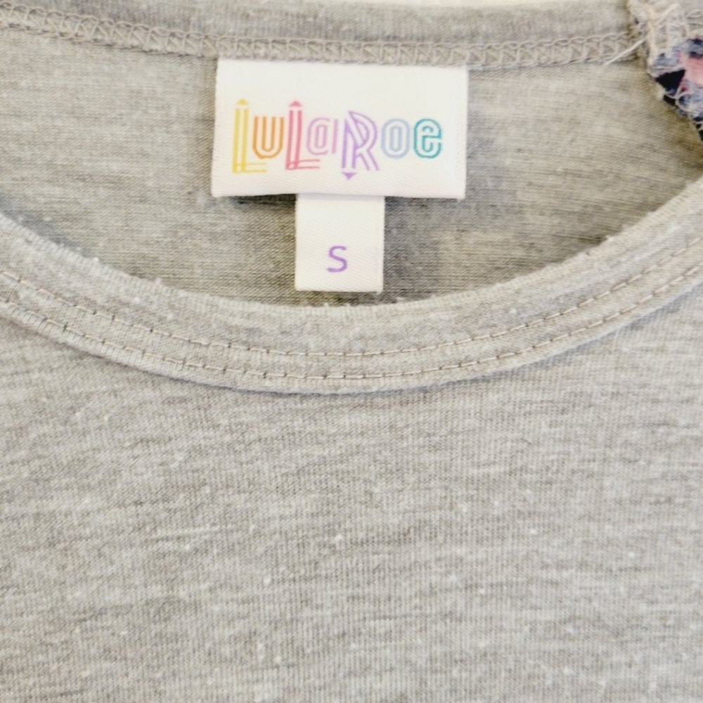 Lularoe Small Gray Raglan Top - Picture 2 of 3